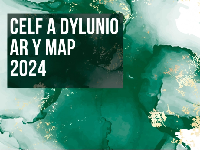 mân lun celf a dylunio ar y MAP